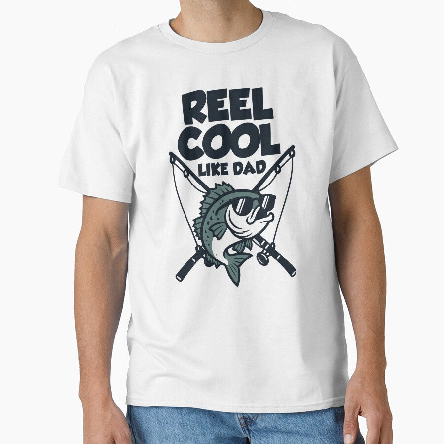 Reel Cool Like Dad Funny Fishing Father Design by American Spirit T-Shirts, Hoodie, Sweatshirt | BlankRebels.com (Image 1)