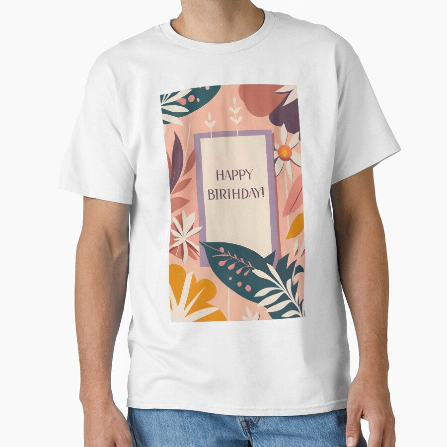Wishing Happy Birthday with minimalist boho floral by EmeraldeaArt T-Shirts, Hoodie, Sweatshirt | BlankRebels.com (Image 1)