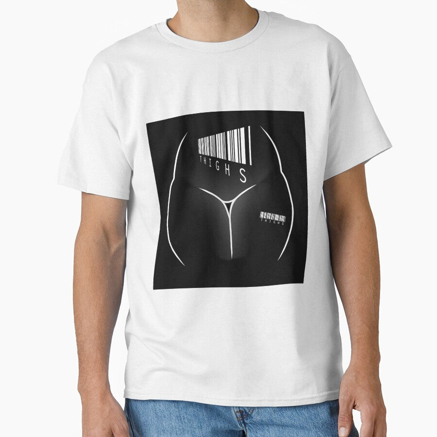 Thighs - Minimalist line art of female body - abstract barcode aesthetic by DegenerateSir T-Shirts, Hoodie,... (Image 1)