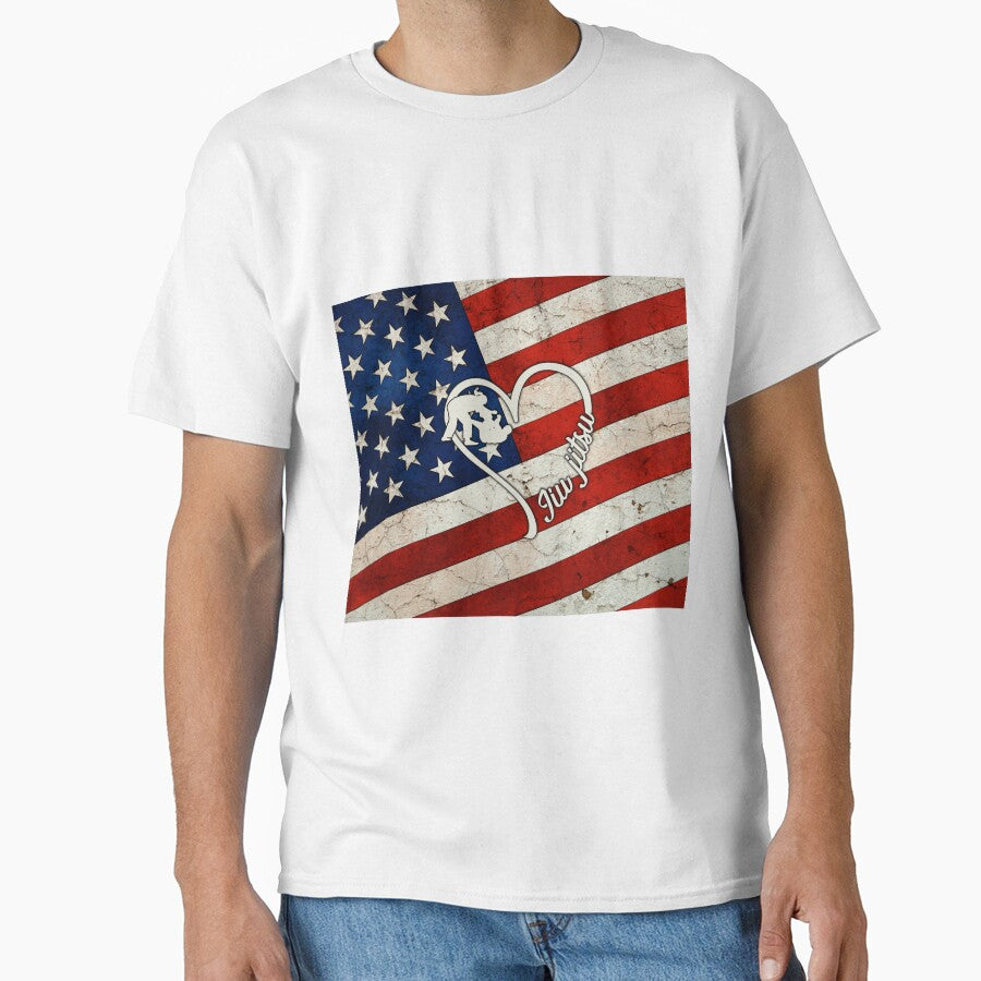 Full American Flag Heart Jiu Jitsu by SweetTea4U