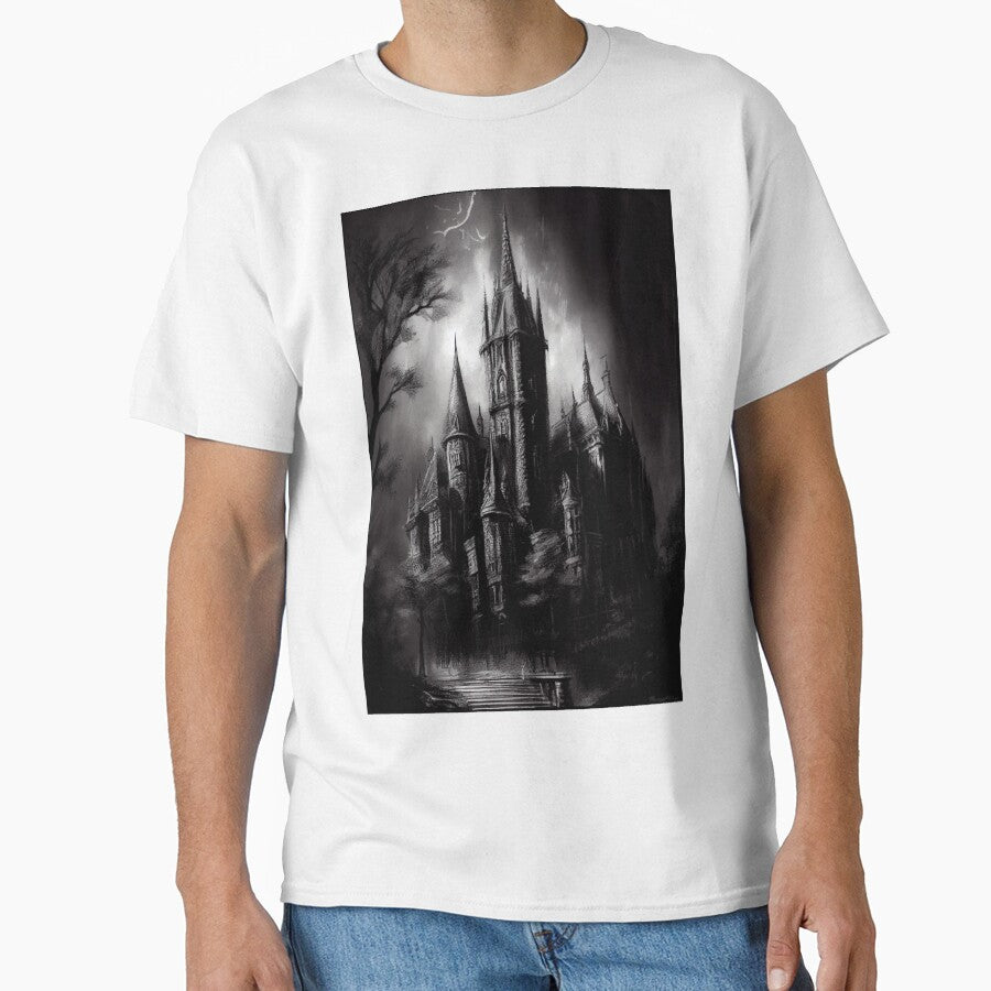 Dark Gothic Castle Artwork - Gothic Art - Gothic Horror Drawing by ZickDezine T-Shirts, Hoodie, Sweatshirt (Image 1)