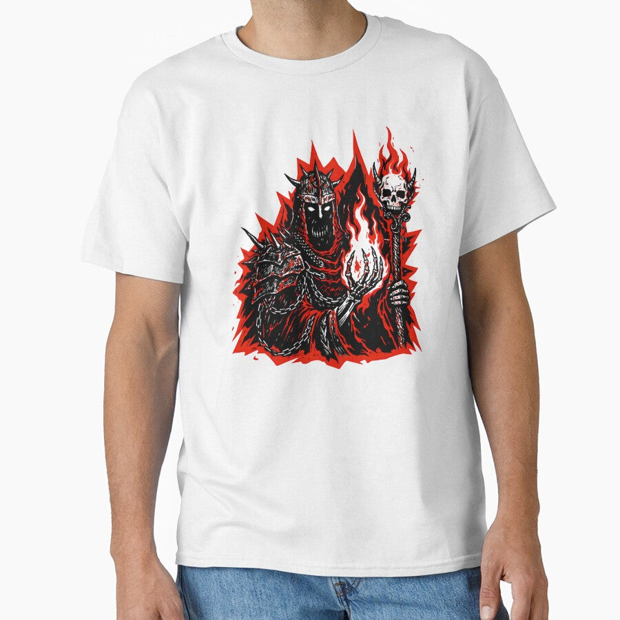 Demonic Fire Mage Dark Fantasy Illustration by Senkov T-Shirts, Hoodie, Sweatshirt | BlankRebels.com (Image 1)