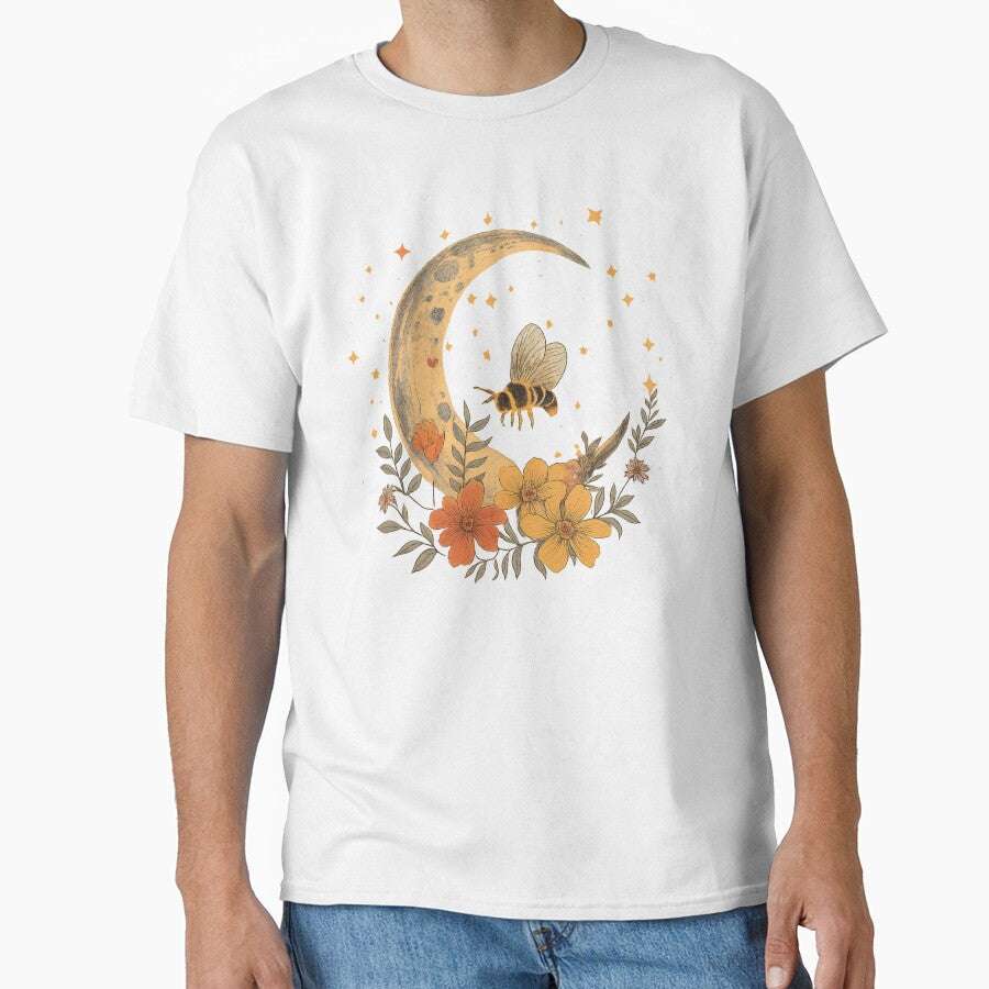 Celestial Bee Moon Watercolor Illustration by CottonandQuill T-Shirts, Hoodie, Sweatshirt | BlankRebels.com (Image 1)