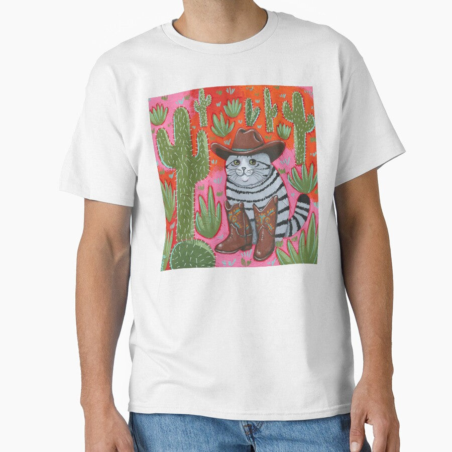 Chonky Cowboi Cat by KilkennyCat Art T-Shirts, Hoodie, Sweatshirt | BlankRebels.com (Image 1)
