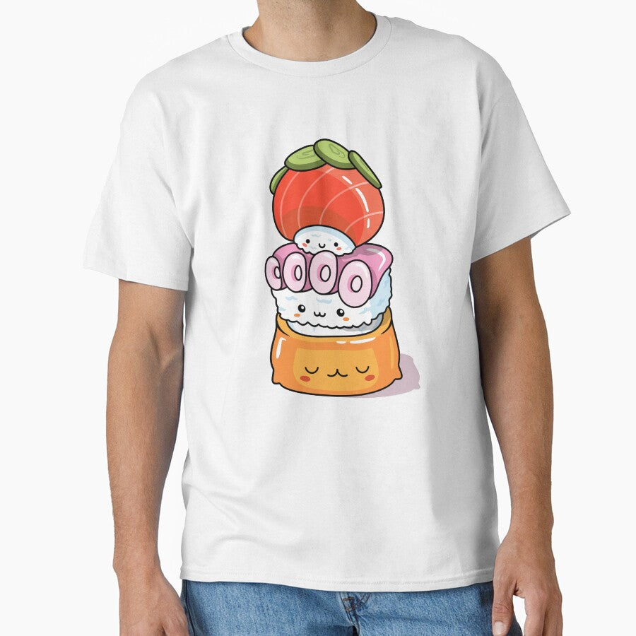 Cute Kawaii Sushi Stack Trio Friends Group 3 by KILLTHEBOX T-Shirts, Hoodie, Sweatshirt | BlankRebels.com (Image 1)