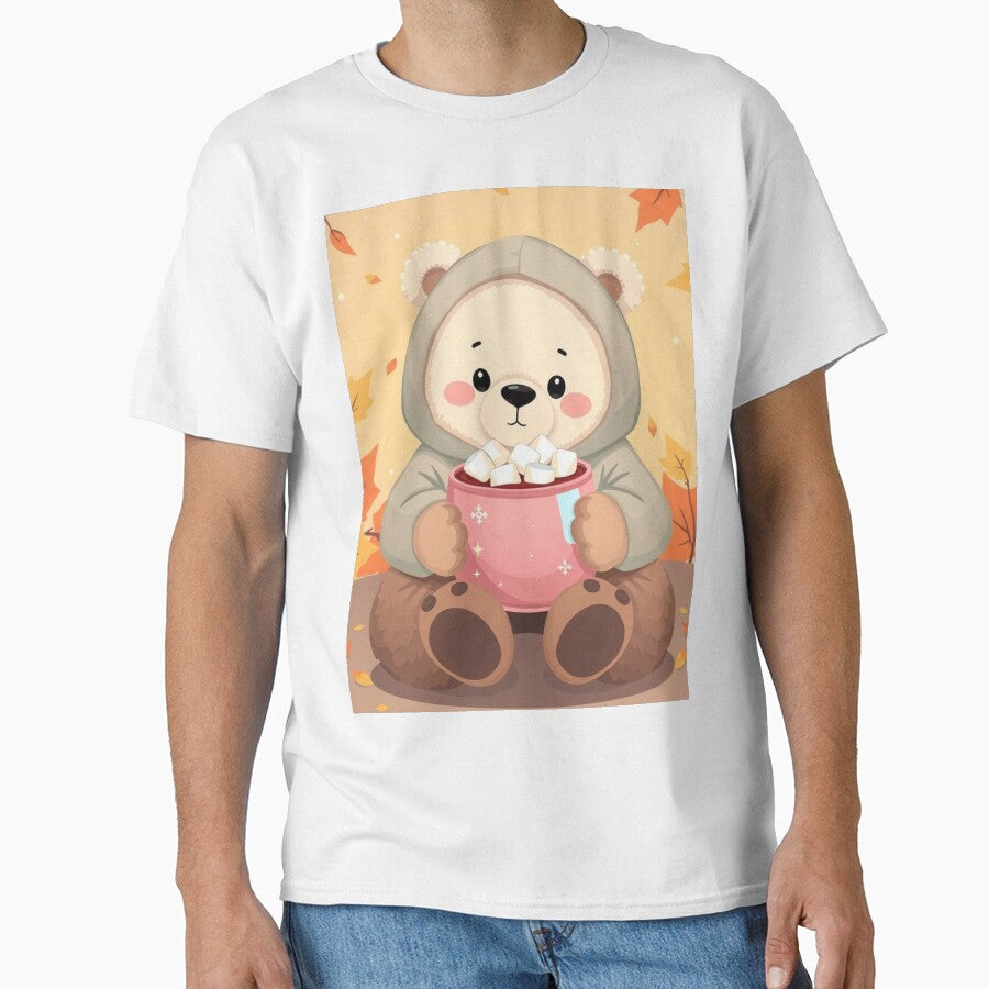 Cute Hoodie Bear T-Shirt | Cozy Hot Cocoa Bear Autumn Tee by ArmaanArts Sweatshirt | BlankRebels.com (Image 1)