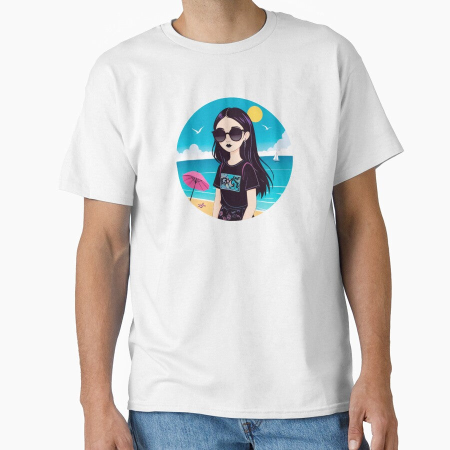 Summer Goth Girl at Blue Ocean Beach by MadnessEnvelope