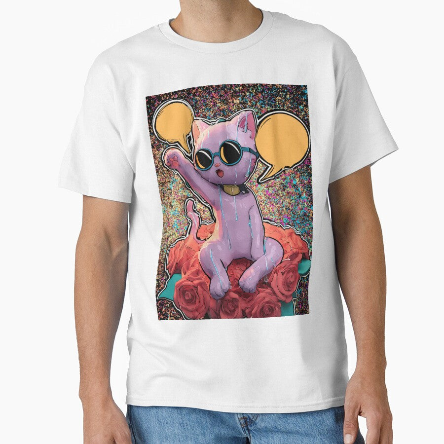 Cute Comic Kitten with Speech Bubble Illustration by Grafititee T-Shirts, Hoodie, Sweatshirt | BlankRebels.com (Image 1)