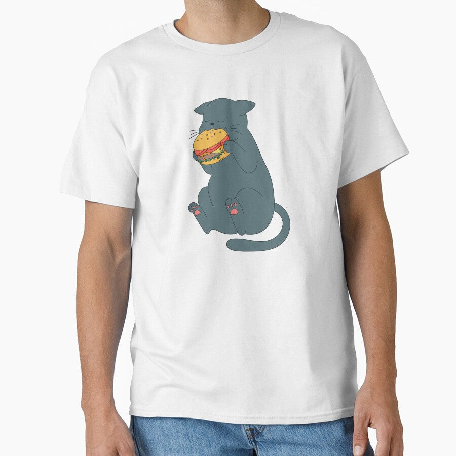 Cat Eating Burger by Pixelish T-Shirts, Hoodie, Sweatshirt | BlankRebels.com (Image 1)