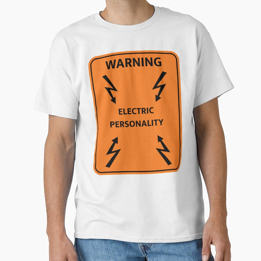Highway style workplace sign "Warning Electric Personality". Office humor by MultistorieDog
