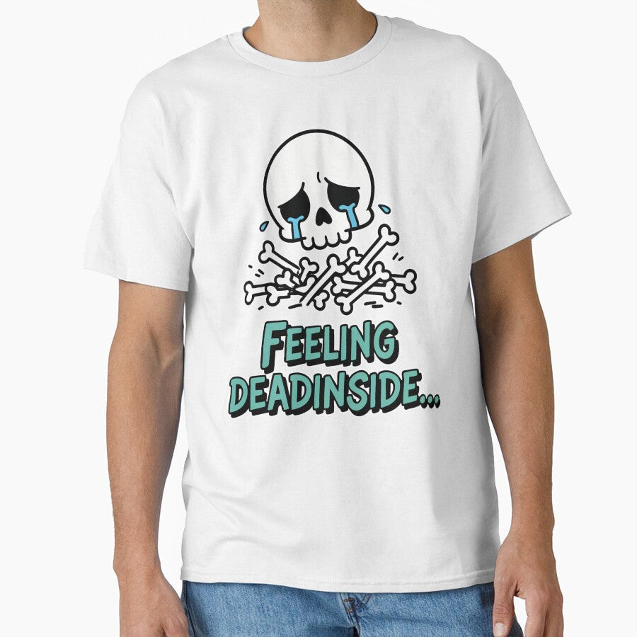Feeling Dead Inside Crying Skull Cartoon by Taridesign