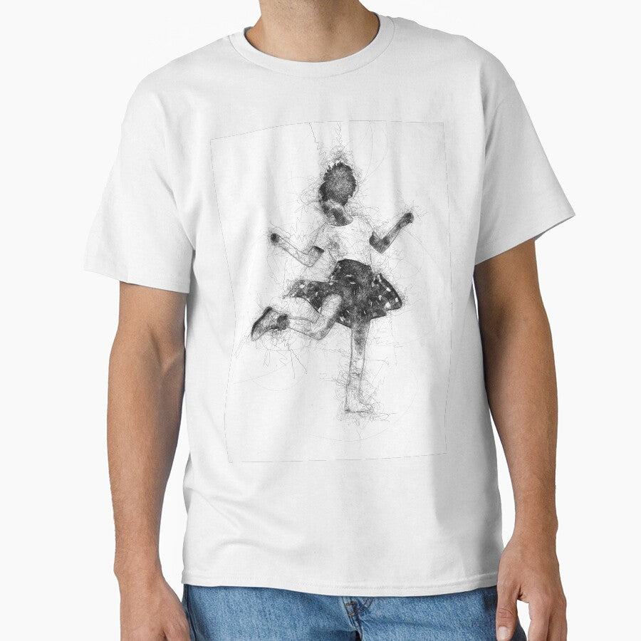 Contemporary dancer with open arms  - line art in black and white by MintGubbins T-Shirts, Hoodie, Sweatshirt (Image 1)