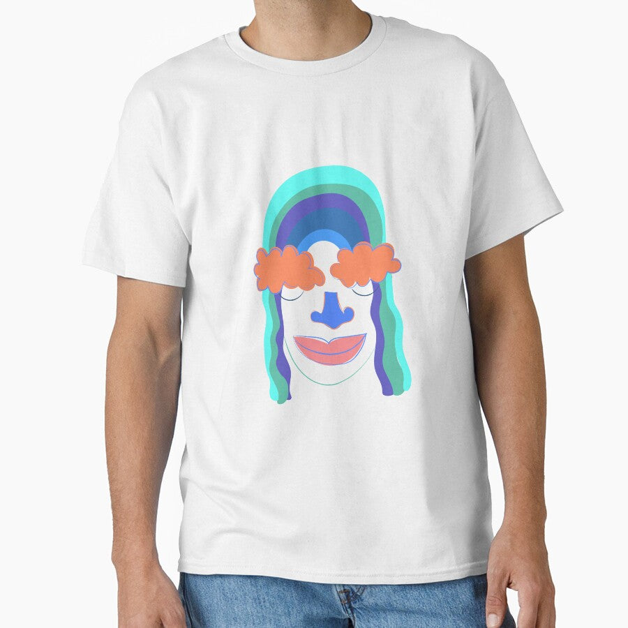 Hippie person with rainbow hair illustration by Gabrielle Freitas T-Shirts, Hoodie, Sweatshirt | BlankRebels.com (Image 1)