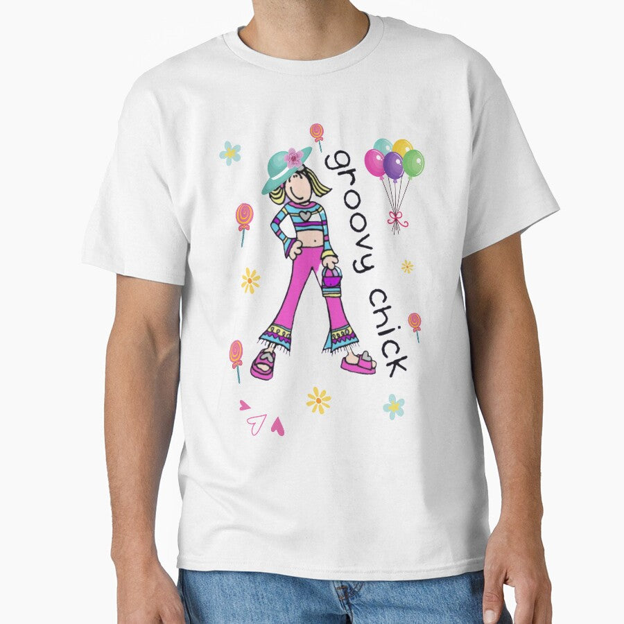 Groovy Chick Shirt, Cartoon Tee, Birthday Girl Shirt, Friends Shirt, Gifts For Frineds by Everydaypurusit