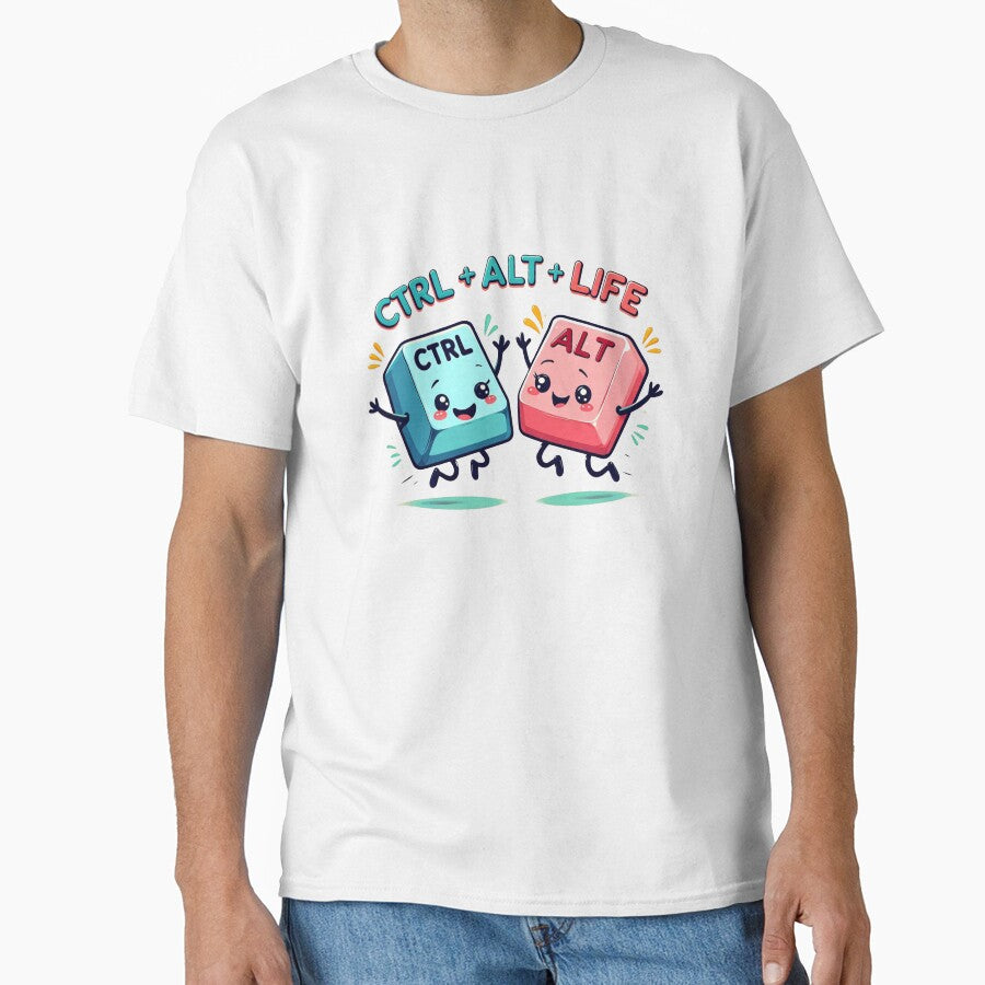 CTRL + ALT + LIFE – Retro Key Cartoon by ShirtNook T-Shirts, Hoodie, Sweatshirt | BlankRebels.com (Image 1)