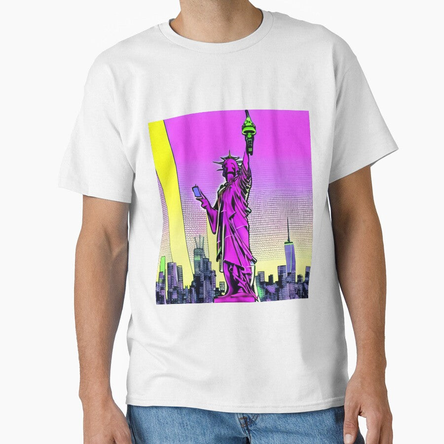 modern retro style statue of liberty by imagenia T-Shirts, Hoodie, Sweatshirt | BlankRebels.com (Image 1)