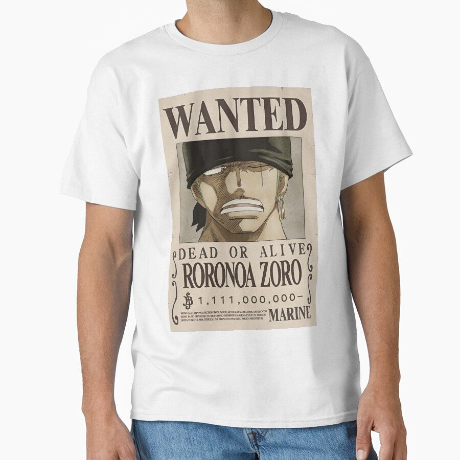 Roronoa Zoro Wanted Poster by The Anime Guild T-Shirts, Hoodie, Sweatshirt | BlankRebels.com (Image 1)