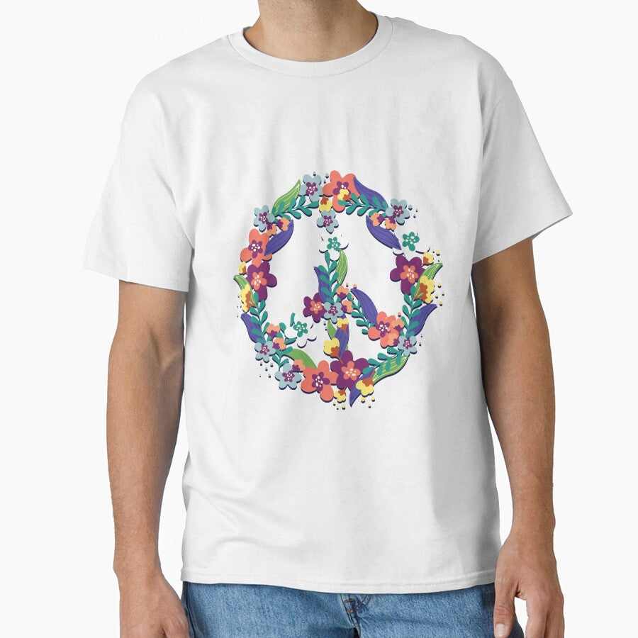 Hippie Peace Signs Floral by TheImperfecto T-Shirts, Hoodie, Sweatshirt | BlankRebels.com (Image 1)