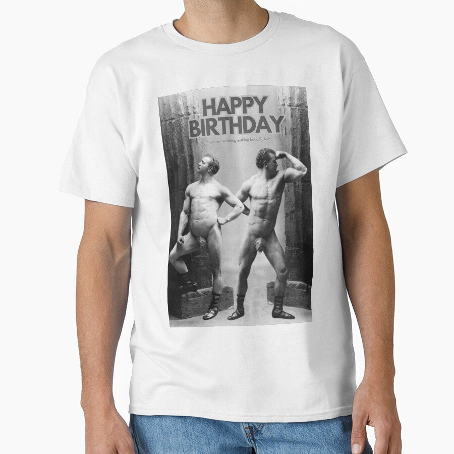 Happy Birthday Funny Vintage Bodybuilders Posing by TeeKid T-Shirts, Hoodie, Sweatshirt | BlankRebels.com (Image 1)