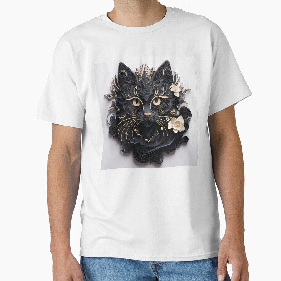 Paper Quilling Halloween black cat by dcrc T-Shirts, Hoodie, Sweatshirt | BlankRebels.com (Image 1)
