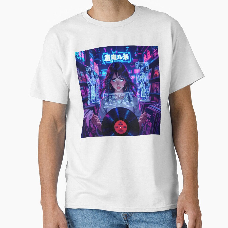 Girl Dj in Futuristic Record Shop by DMT-FM T-Shirts, Hoodie, Sweatshirt | BlankRebels.com (Image 1)