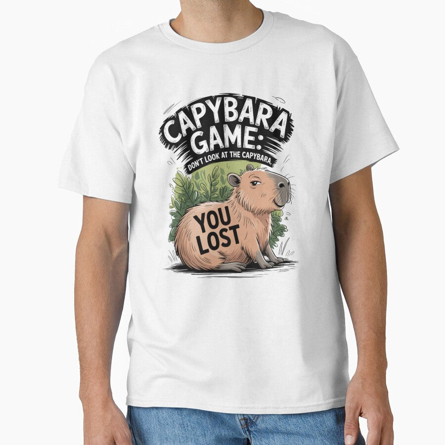 Capybara Game | You Lost Meme Funny Animal Design by MonkiFlipp T-Shirts, Hoodie, Sweatshirt | BlankRebels.com (Image 1)