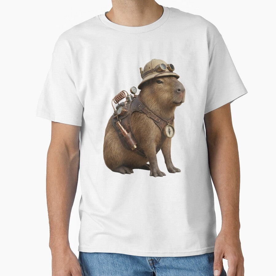 Steampunk Explorer Capybara - Retro Victorian Adventure by GildedMenagerie T-Shirts, Hoodie, Sweatshirt (Image 1)