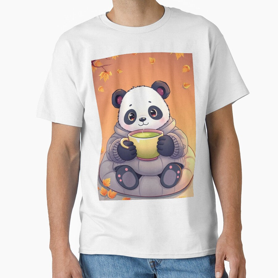 Cozy Panda Tea T-Shirt | Cute Panda Drinking Matcha by ArmaanArts Hoodie, Sweatshirt | BlankRebels.com (Image 1)