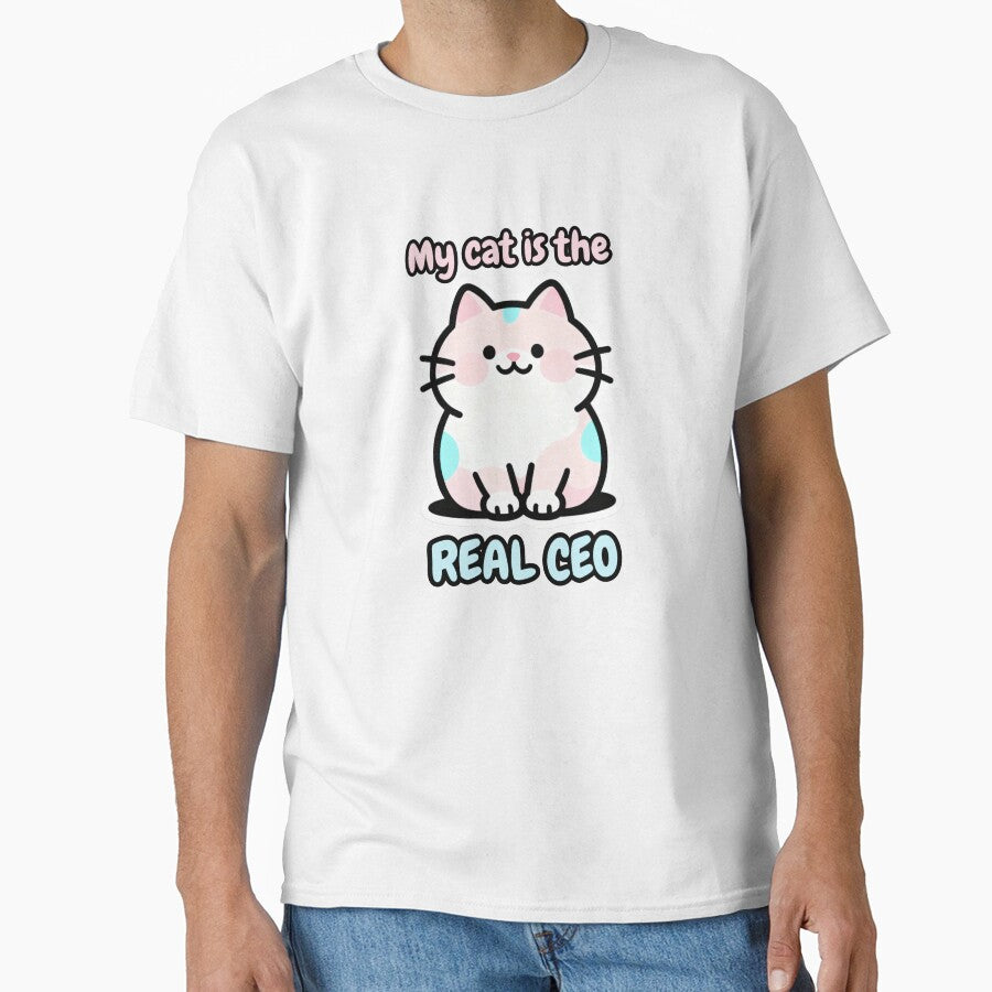 My Cat Is the Real CEO – Funny Cat Humor Design by CatVibesStudio T-Shirts, Hoodie, Sweatshirt | BlankRebels.com (Image 1)