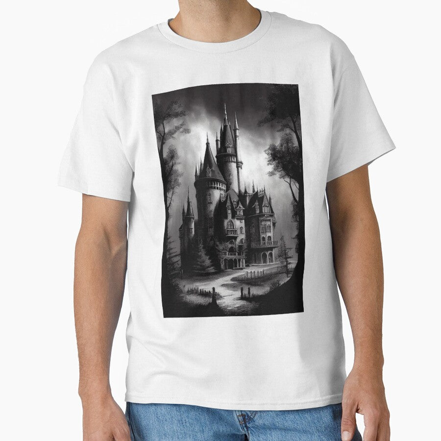 Dark Gothic Castle Artwork - Gothic Art - Gothic Drawing by ZickDezine T-Shirts, Hoodie, Sweatshirt (Image 1)