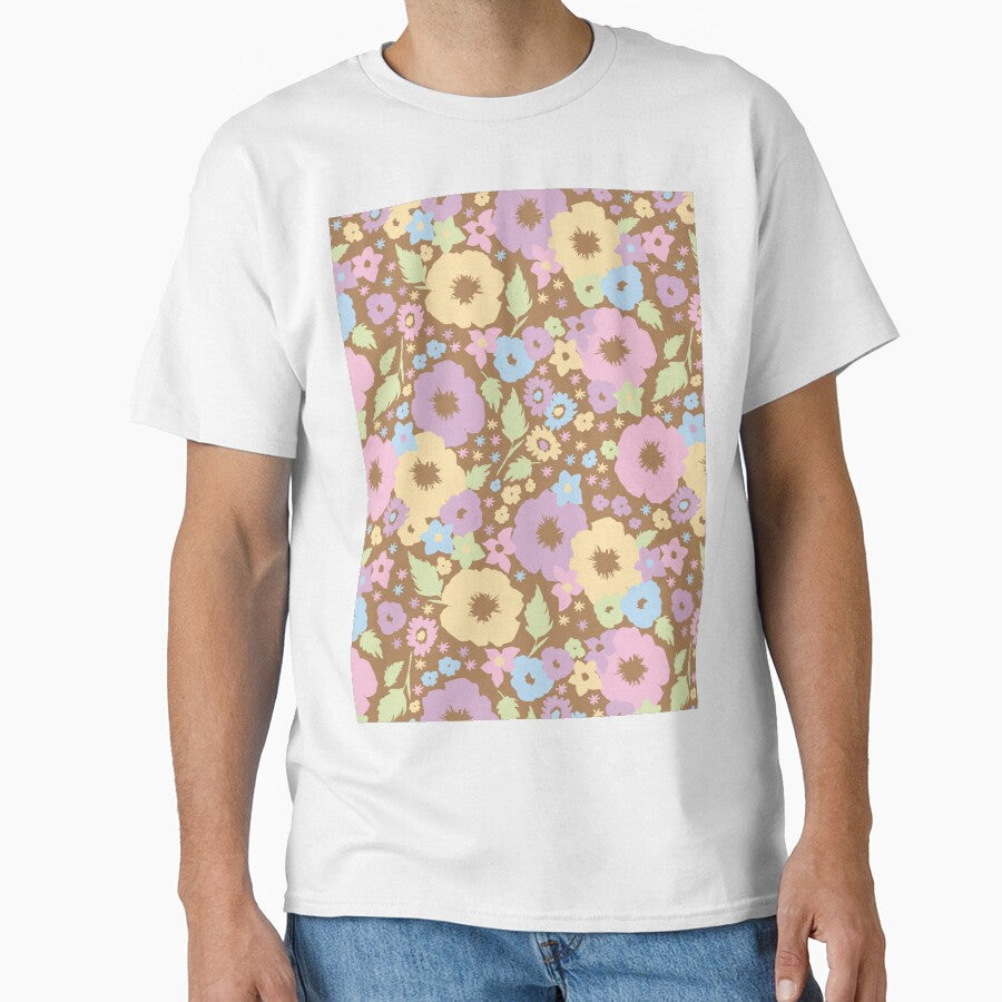 BROWN PASTEL BOHO MODERN FLOWERS by blomastudios T-Shirts, Hoodie, Sweatshirt | BlankRebels.com (Image 1)