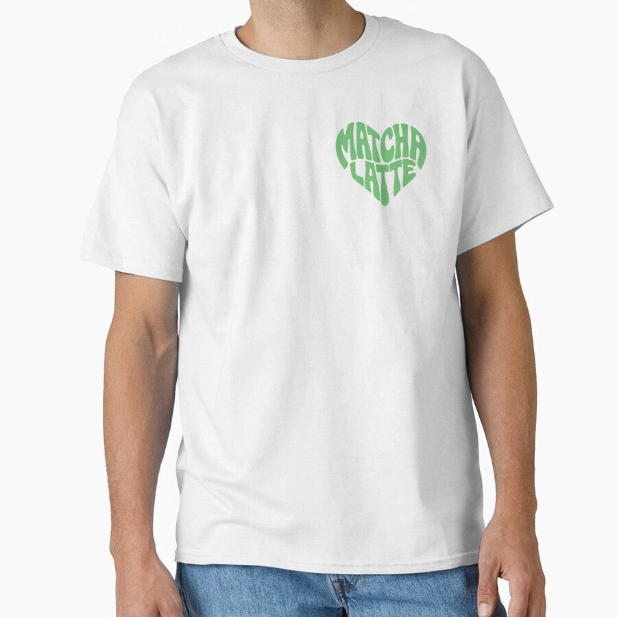 Green Matcha Latte Heart Retro Aesthetic by emmjott T-Shirts, Hoodie, Sweatshirt | BlankRebels.com (Image 1)