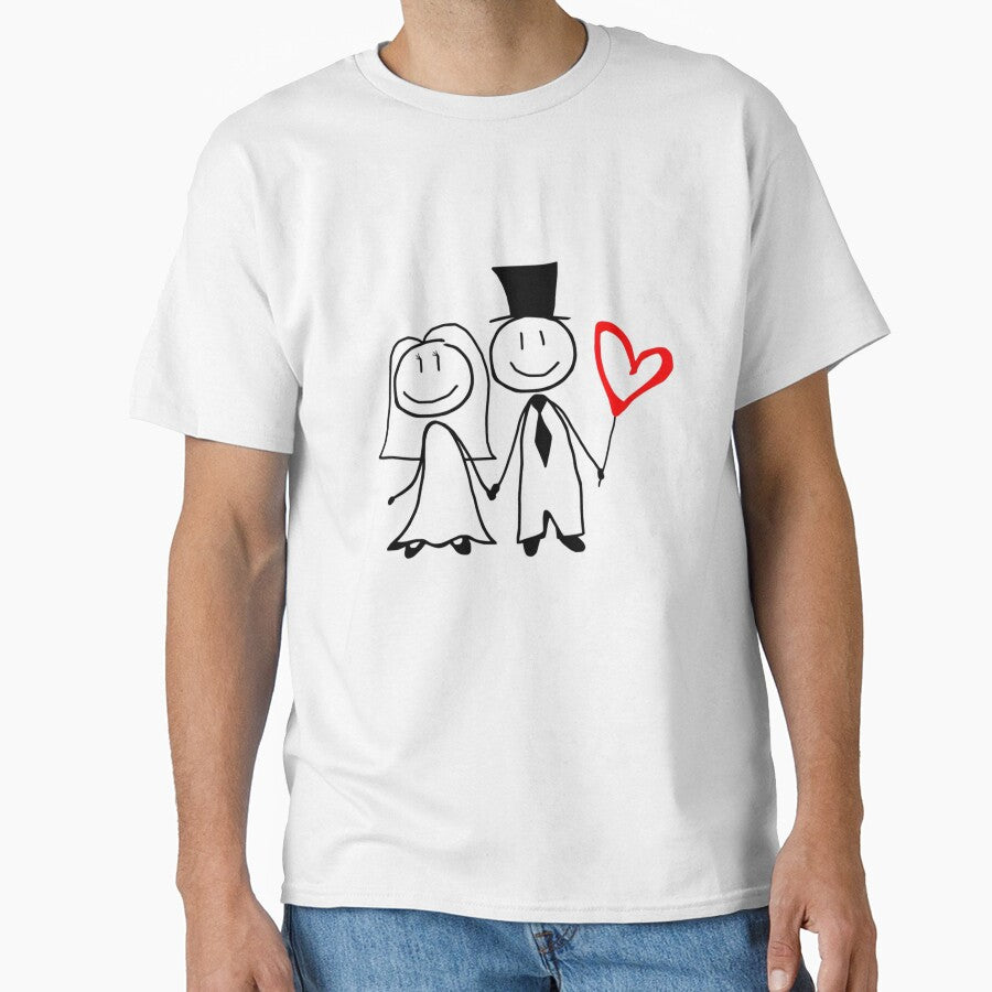 Wedding Couple Holding Red Heart by PioneerX1 T-Shirts, Hoodie, Sweatshirt | BlankRebels.com (Image 1)