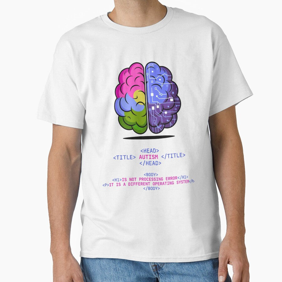 Autism is not processing error ASD Awareness HTML CSS by ElixirCraft T-Shirts, Hoodie, Sweatshirt | BlankRebels.com (Image 1)