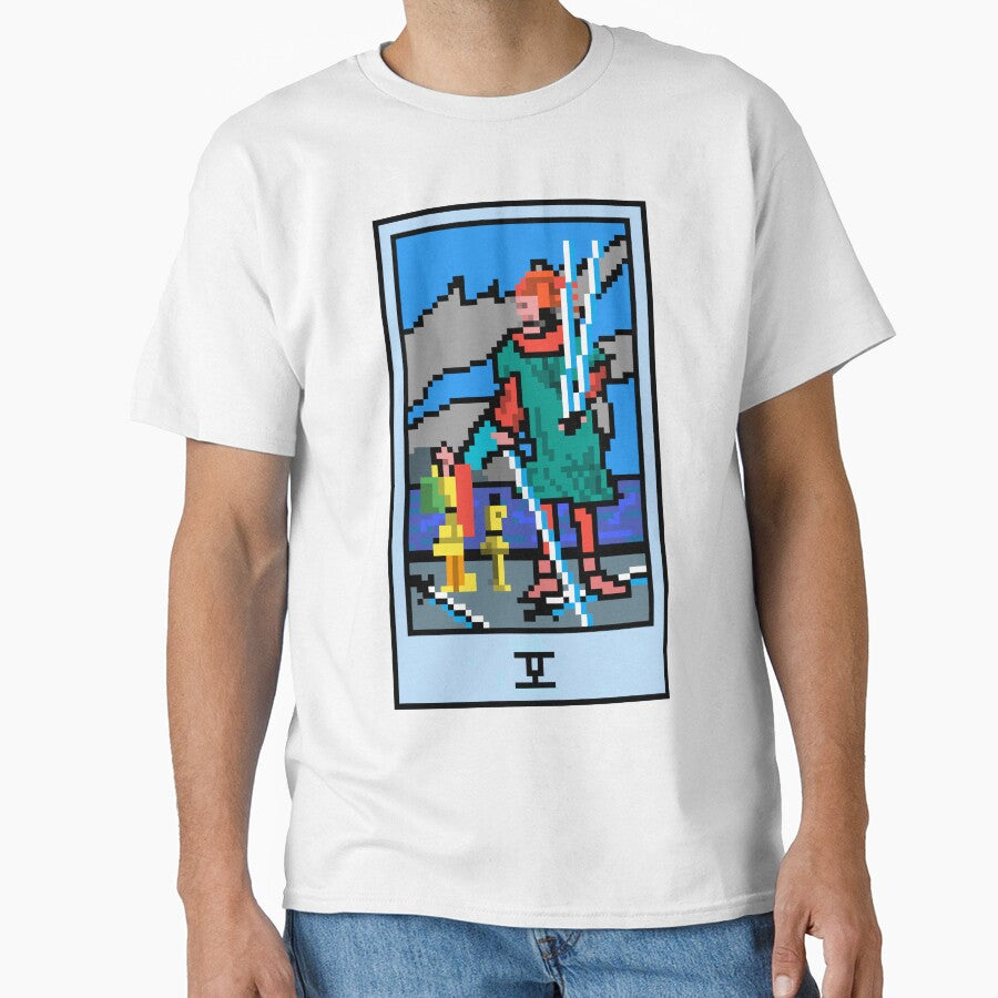 Wait Is This Pixel Art Tarot? White Minor Arcana 'Five Swords' ( Stickers Other Accessories) T-Shirts, Hoodie, Sweatshirt