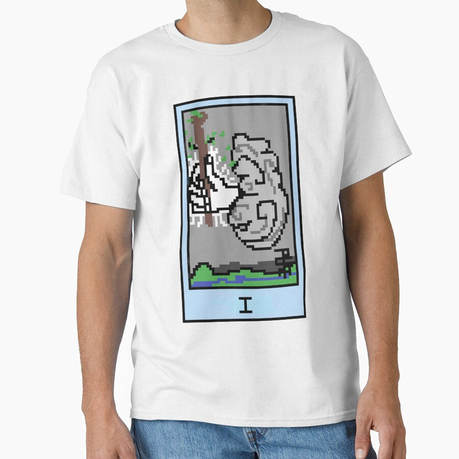 Wait, is this pixel art tarot? Yellow - Minor Arcana 'Ace of Wands' (Design for T-shirt, stickers and other... (Image 1)