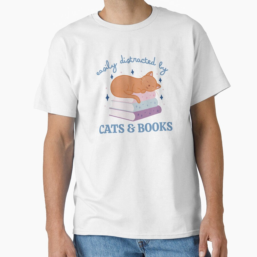 Easily Distracted By Cats And Books Cute Bookish Orange Cat by winterpumpkin
