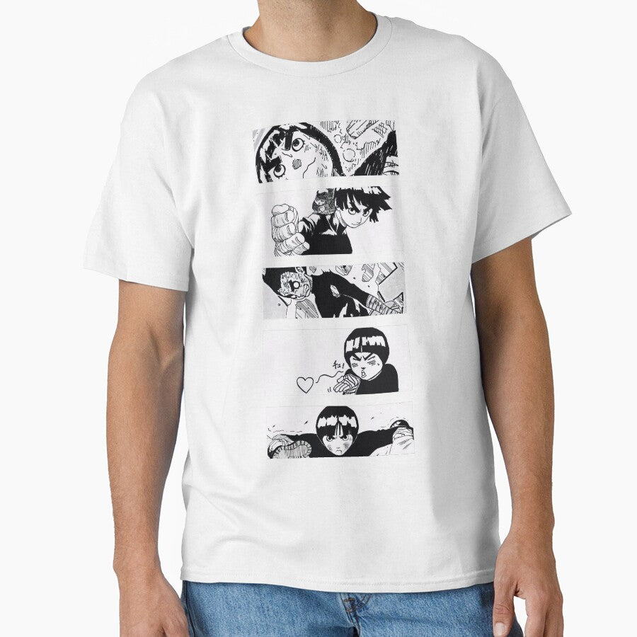 Rock Lee Manga Panels – Black and White Anime Aesthetic by PosterFuel
