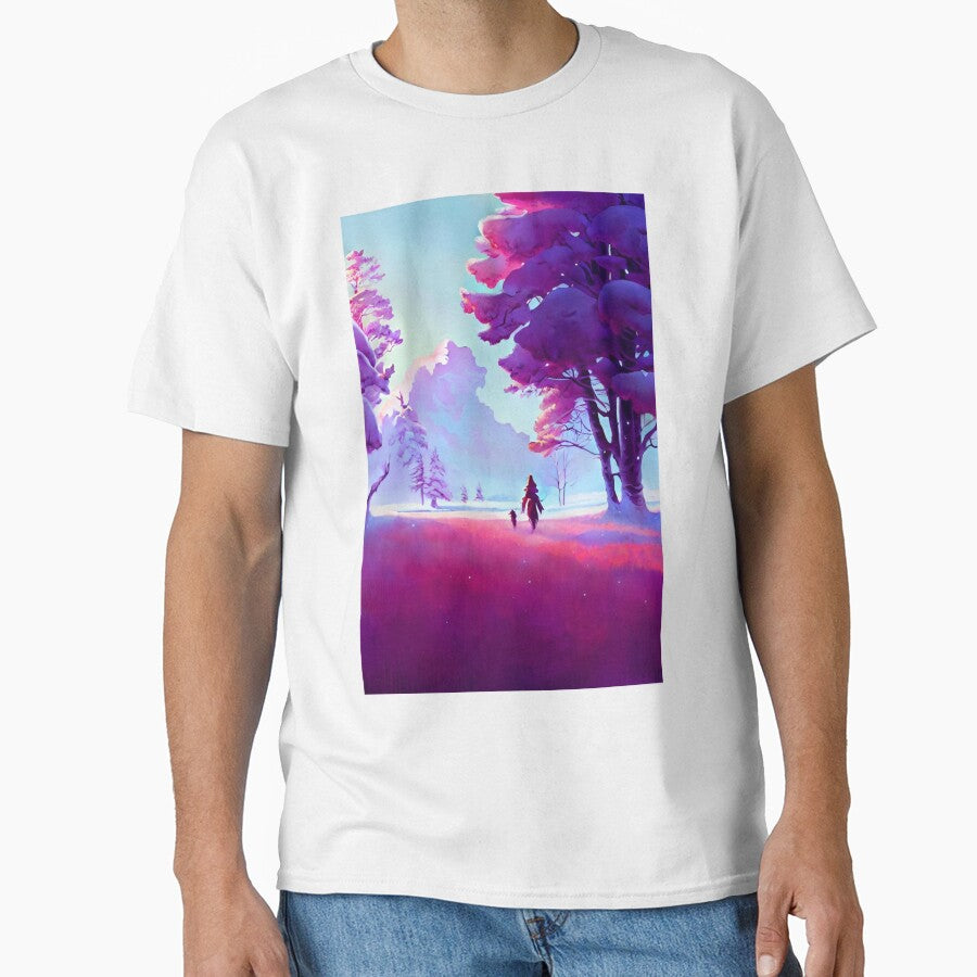 Anime Mom & Daughter Snowy Autumn Forest Landscape by Trendy-Now T-Shirts, Hoodie, Sweatshirt | BlankRebels.com (Image 1)