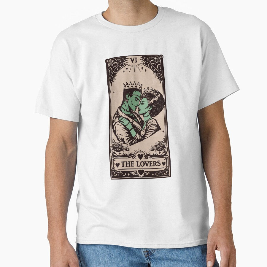 The Lovers Tarot Card – Frankenstein Couple Gothic Tarot by MoeJoedesign T-Shirts, Hoodie, Sweatshirt (Image 1)