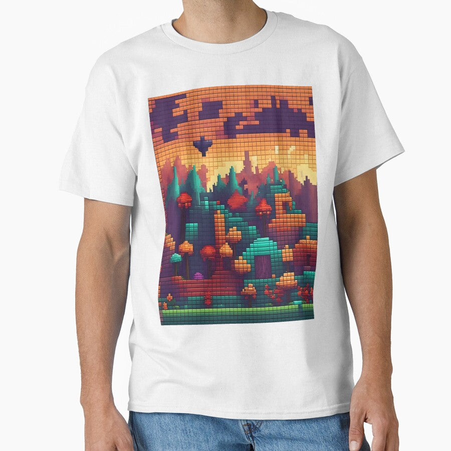 Pixelated Countryside Abstract Art T-Shirts, Hoodie, Sweatshirt