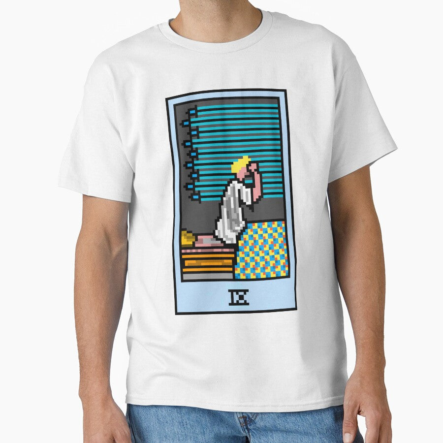 Wait Is This Pixel Art Tarot? Yellow Minor Arcana 'Nine Swords' ( Stickers Other Accessories) T-Shirts, Hoodie, Sweatshirt