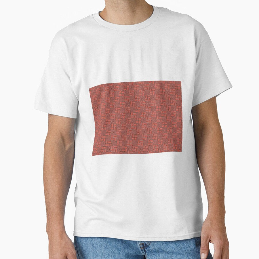 Test Red Geometric Pattern Tibentanian native Tribal Pattern Wallpapaer Print by Atheneadesign T-Shirts,... (Image 1)