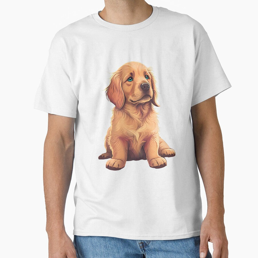 Cute Golden Retriever by AhSitckAhStick T-Shirts, Hoodie, Sweatshirt | BlankRebels.com (Image 1)
