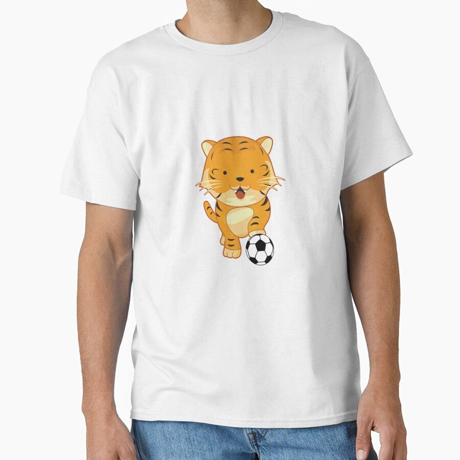 Cute Tiger Holding Soccer Ball by ijdesigns