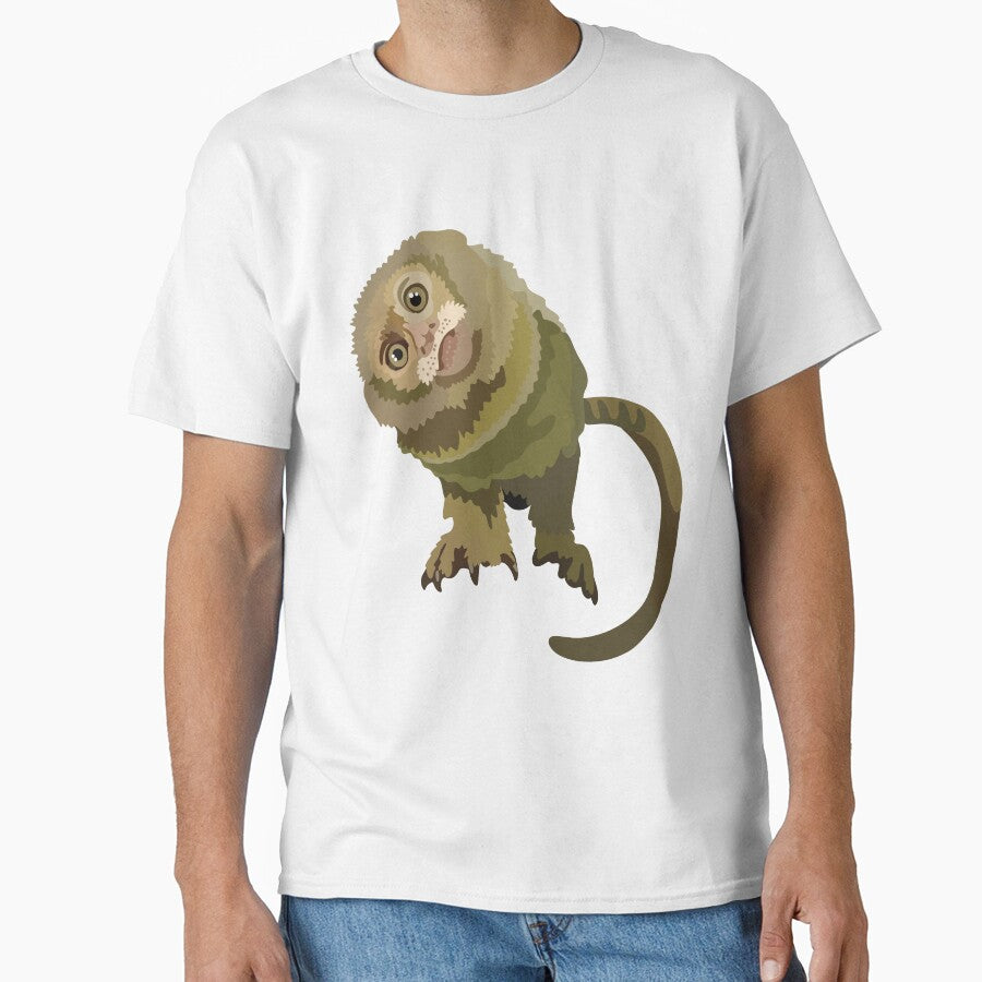 P is for Pygmy Marmoset , Pygmy Marmoset – Tiny Primate Wildlife Illustration by PrettylittlepastelUk T-Shirts,... (Image 1)