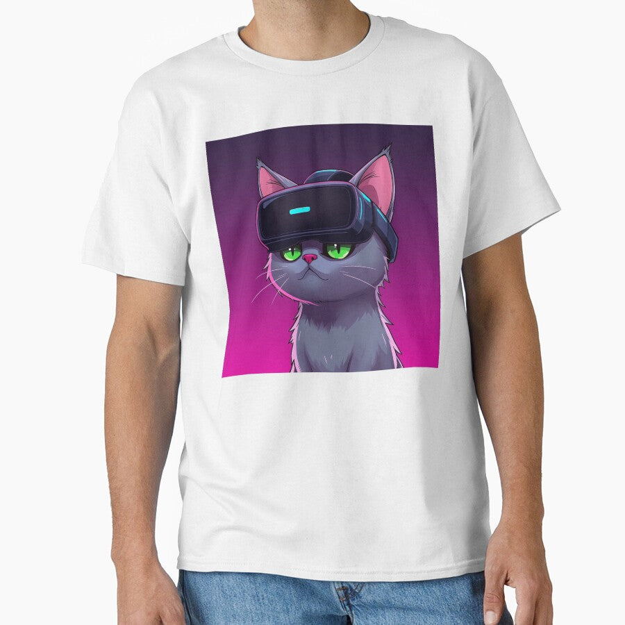 VR Cat Gamer - Cute Neon Cyber Kitty by Furfinity T-Shirts, Hoodie, Sweatshirt | BlankRebels.com (Image 1)