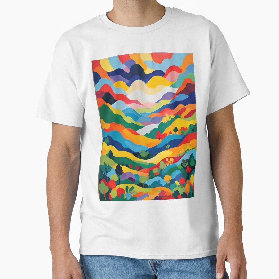 Multicolor Forest Valley Abstract Art by Esterlane T-Shirts, Hoodie, Sweatshirt | BlankRebels.com (Image 1)