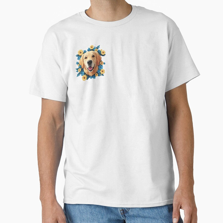 Golden Retriever Covered With Flowers by BarkAndStyle T-Shirts, Hoodie, Sweatshirt | BlankRebels.com (Image 1)