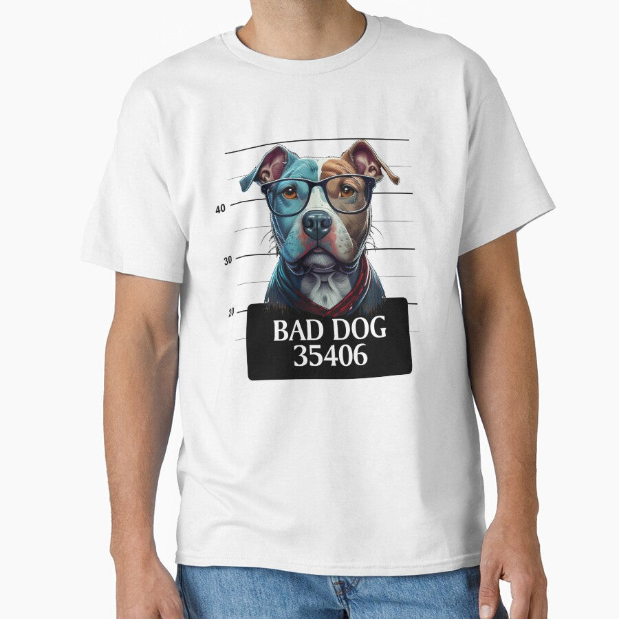 Dog BAD DOG with glasses funny cute decorative pitbull for dog lovers by RSDESIGNSteam T-Shirts, Hoodie, Sweatshirt (Image 1)
